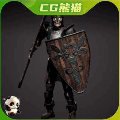 UE4虚幻5 Skeleton spearman 骨架骷髅长矛士兵枪兵角色模型