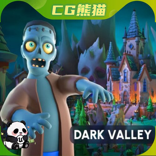 UE5虚幻5 Dark Valley - Low Poly 3D Models Pack 卡通黑暗古堡