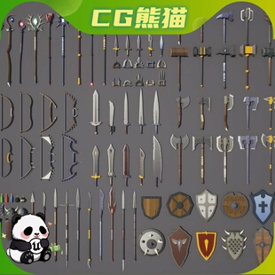 UE5虚幻5 Low Poly RPG Fantasy Weapons 低多边形奇幻武器乐器
