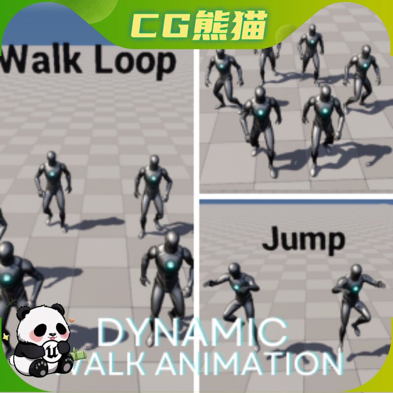 UE5虚幻5 Locomotion Walk Anim Pack 人物运动位移行走动画包