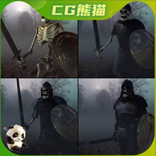 UE4UE5 Customizable Fantasy Skeletons With Weapons And Cape