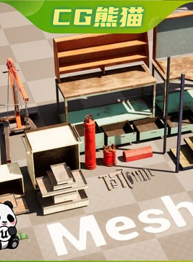 UE5虚幻5.7 Gas Station Pack VOL.2. Car repair shop 加油站包