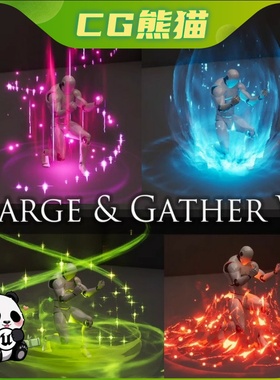 UE5虚幻5.2-5.7 Charge and Gather VFX 充电和收集视觉特效