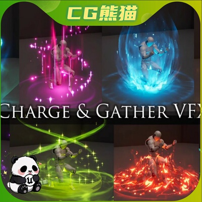 UE5虚幻5.2-5.7 Charge and Gather VFX 充电和收集视觉特效