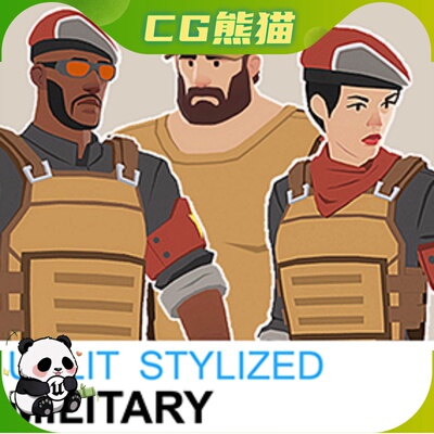 UE4虚幻5 Unlit Stylized Military Characters 风格化士兵角色