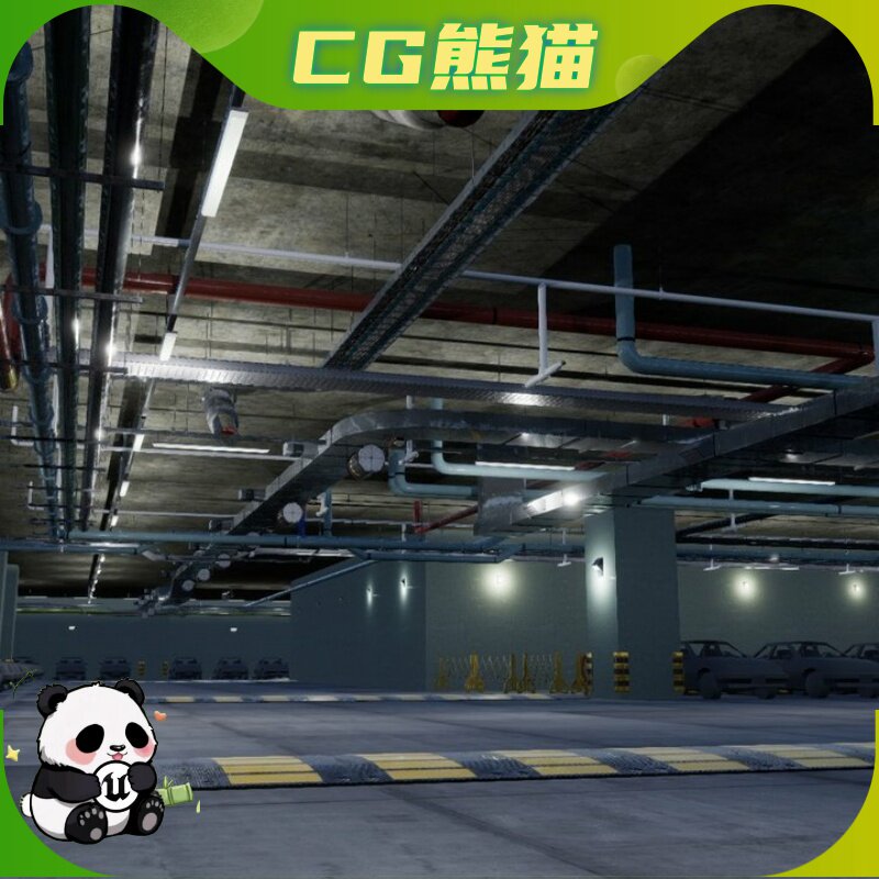 UE4虚幻5 Parking Lot Props 停车场室内地下车库模型 乐器咨询