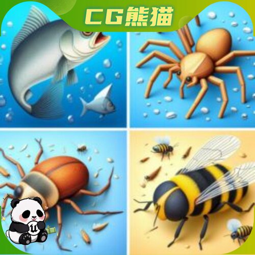 UE5虚幻5.3-5.7 Flock Swarm System PACK 动物生物群集系统插件
