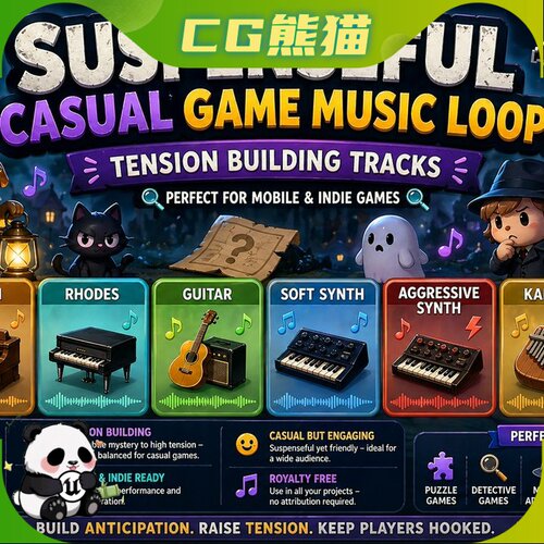 UE5 Suspenseful Casual Game Music Loops Tension Building