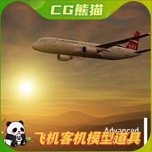 UE4虚幻5 Advanced Aircraft 可自定义飞机客机模型道具