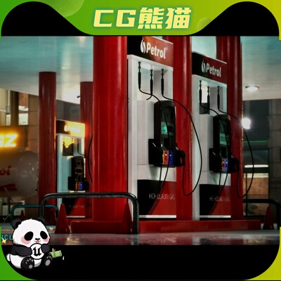 UE5虚幻5.2-5.7 Modular Fuel Station 模块化加油站场景模型