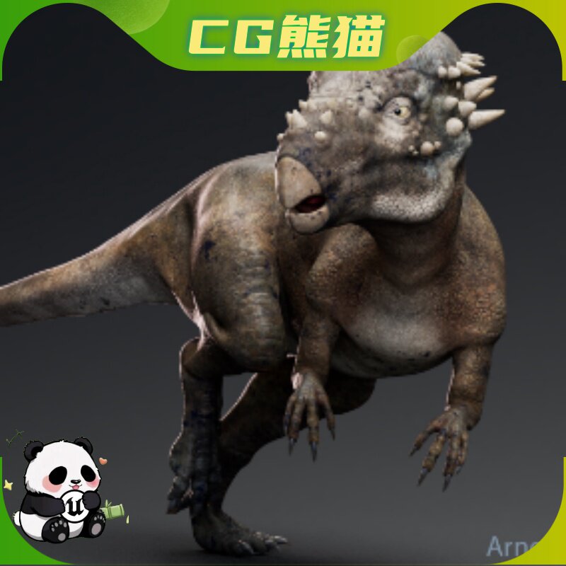 UE4虚幻5 Pachycephalosaurus 侏罗纪恐龙肿头龙厚头龙模型动画