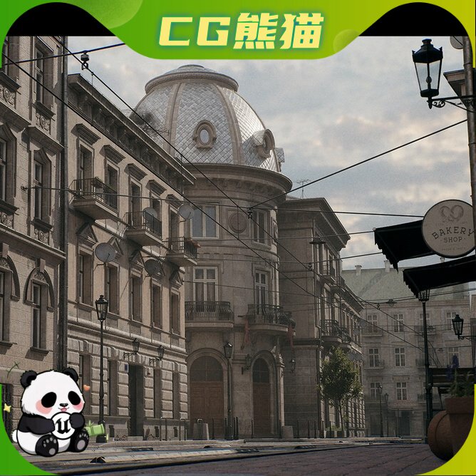 UE5虚幻5.5-5.8 European City Streets 欧洲城市街道场景