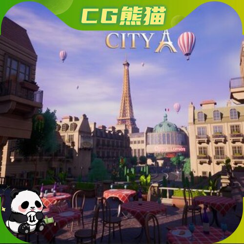 UE5虚幻5.2-5.7 Stylized Paris City 风格卡巴黎城市街道场景
