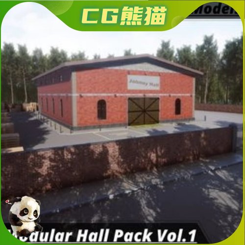 UE4虚幻5 Modular Hall Vol.1 模块化礼堂道具模型道具素材