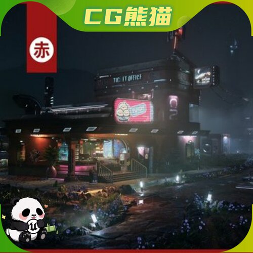 UE5.5-5.8 Fuyoh Cyberpunk Diner Environment 赛博朋克餐厅