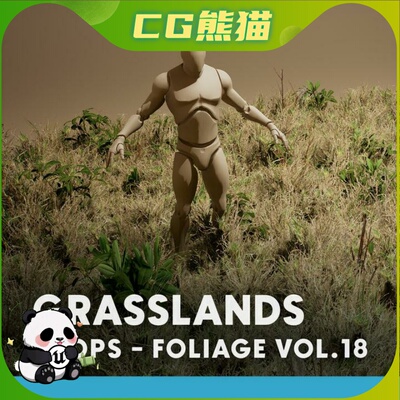 UE5虚幻5 Foliage VOL.18 - Grasslands 高品质草地干草模型