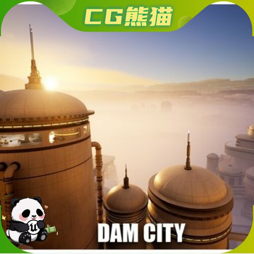 UE5.1-5.8 Science Fiction Dam City 科幻大坝城场景
