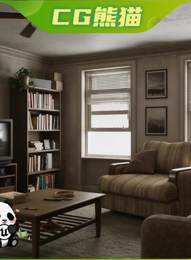 UE5虚幻5.3-5.7 Apartment Interior 复古公寓房屋房间内部场景