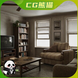 UE5虚幻5.3-5.7 Apartment Interior 复古公寓房屋房间内部场景