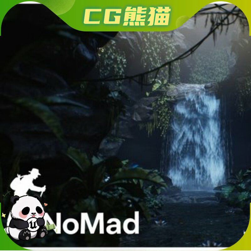 UE5虚幻5.5-5.8 Waterfall Nature Environment 瀑布自然环境场景