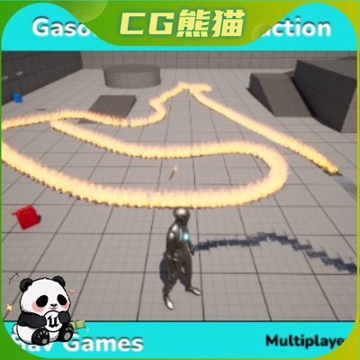 UE5虚幻5 Gasoline Fire Interaction - Multiplayer 汽油火交互