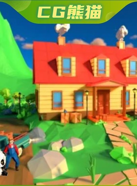 UE5虚幻5 Village_LowPoly Style 卡通模块化农场环境