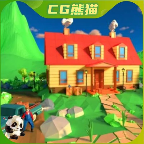UE5虚幻5 Village_LowPoly Style 卡通模块化农场环境