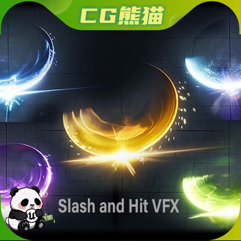 UE5虚幻5.4-5.8 SlashandHitVFX 游戏刀剑攻击拖尾特效