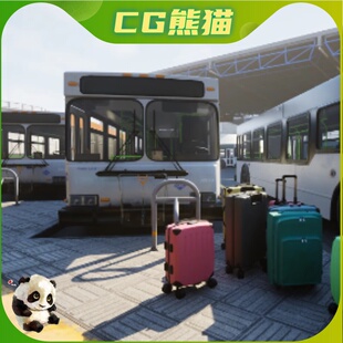 UE5虚幻5 Bus station 高质量公交车站候车室商店环境