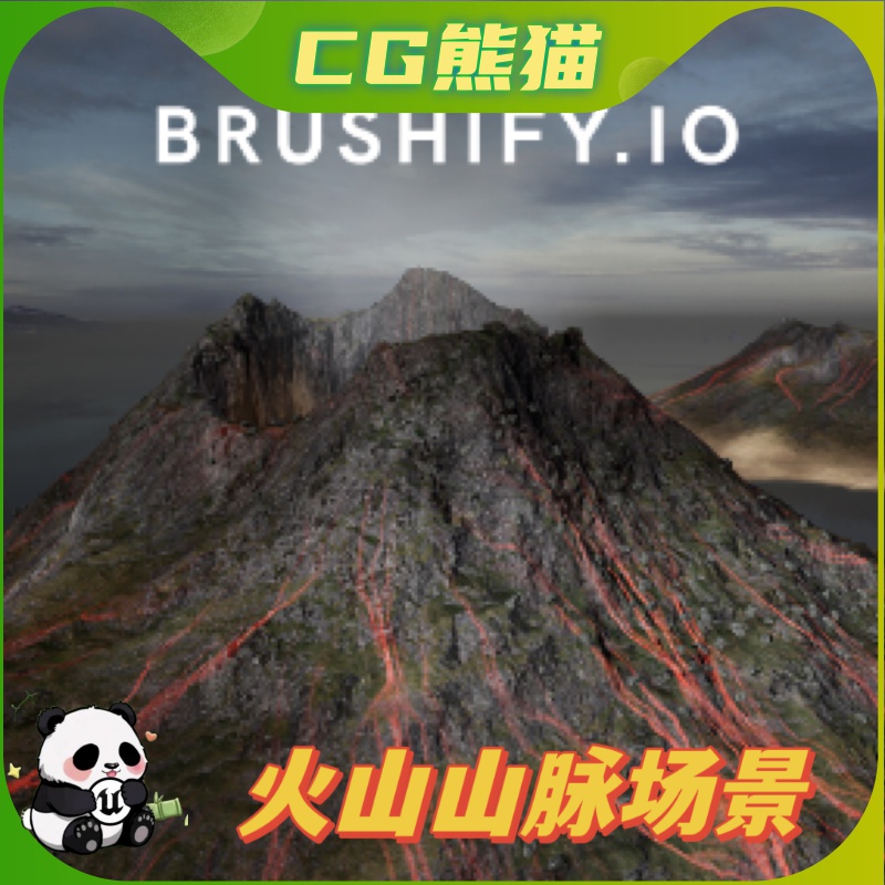 UE4虚幻5 永久更新 Brushify - Volcano Pack 写实火山山脉场景