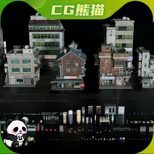 UE5.4-5.8 Seoul Streets 3D Pack hero asset korean 3d models