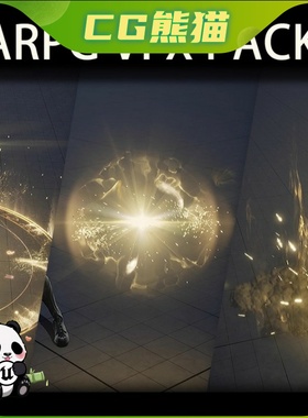 UE5虚幻5.4-5.7 ARPGVFXPack02 金色魔法能量球爆炸魔法攻击特效