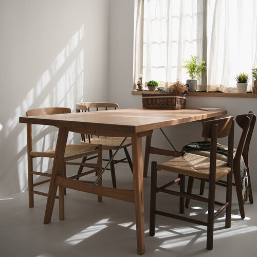 樱桃木北欧日系ins餐桌工业zakka