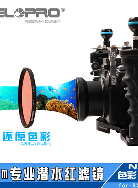 潜水红滤镜适用sony索尼rx100M5M4黑卡5a7r2A6000相机防水壳67mm