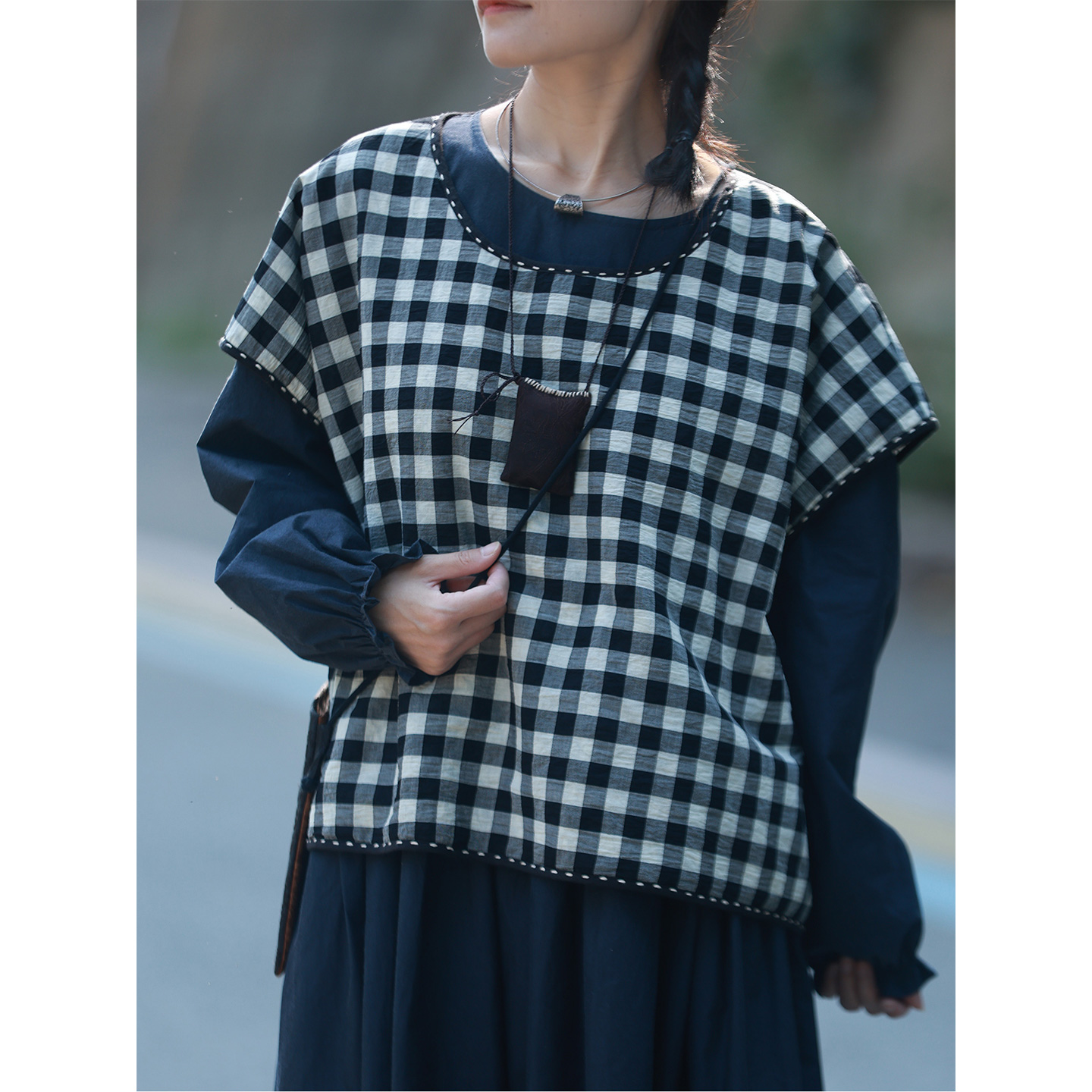 早秋双面穿套头马甲百搭休闲