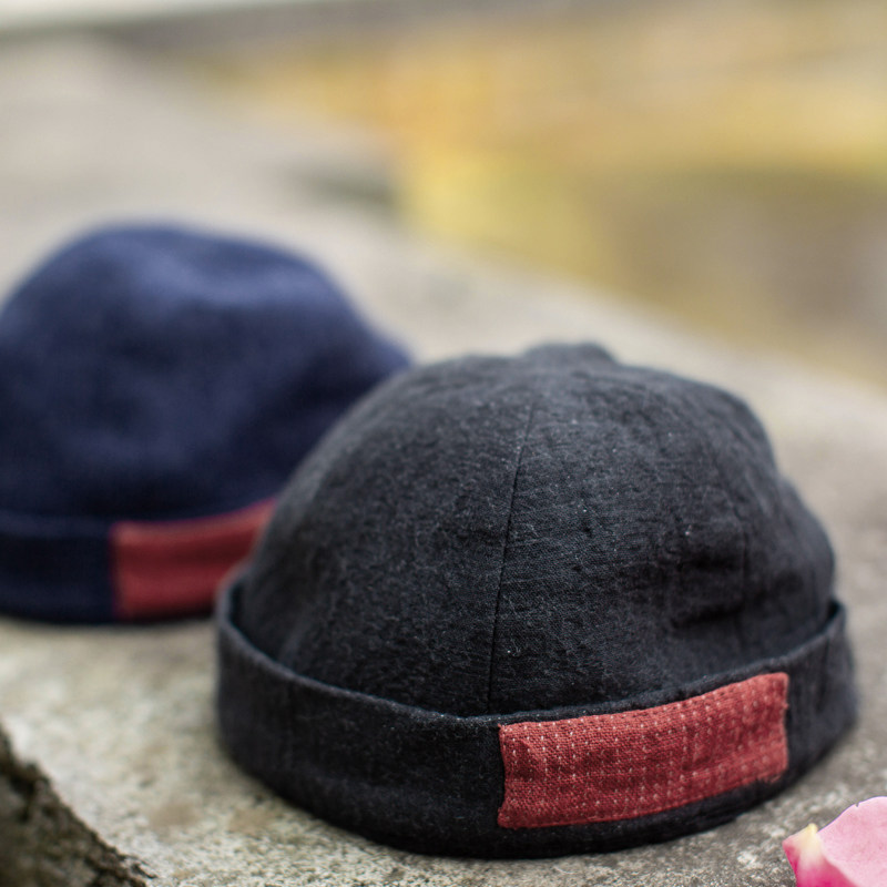 地主帽/小素原创设计棉麻羊毛混纺圆顶小众地主帽子休闲百搭cc