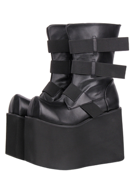 普普家 2025经典Lolita punk特殊头型 松糕厚底松紧带中筒靴M422