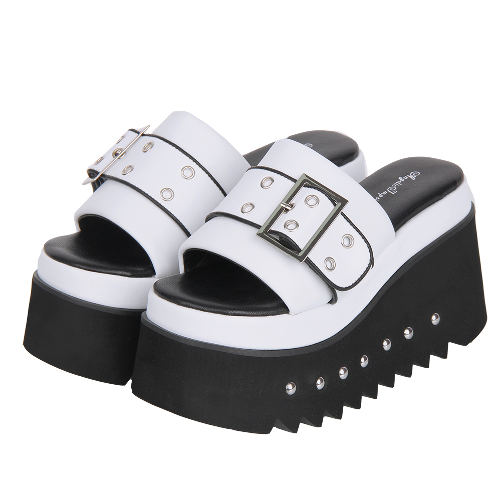 普普家 2025新品 LOLITA重工铆钉装饰 高跟 松糕鞋L237