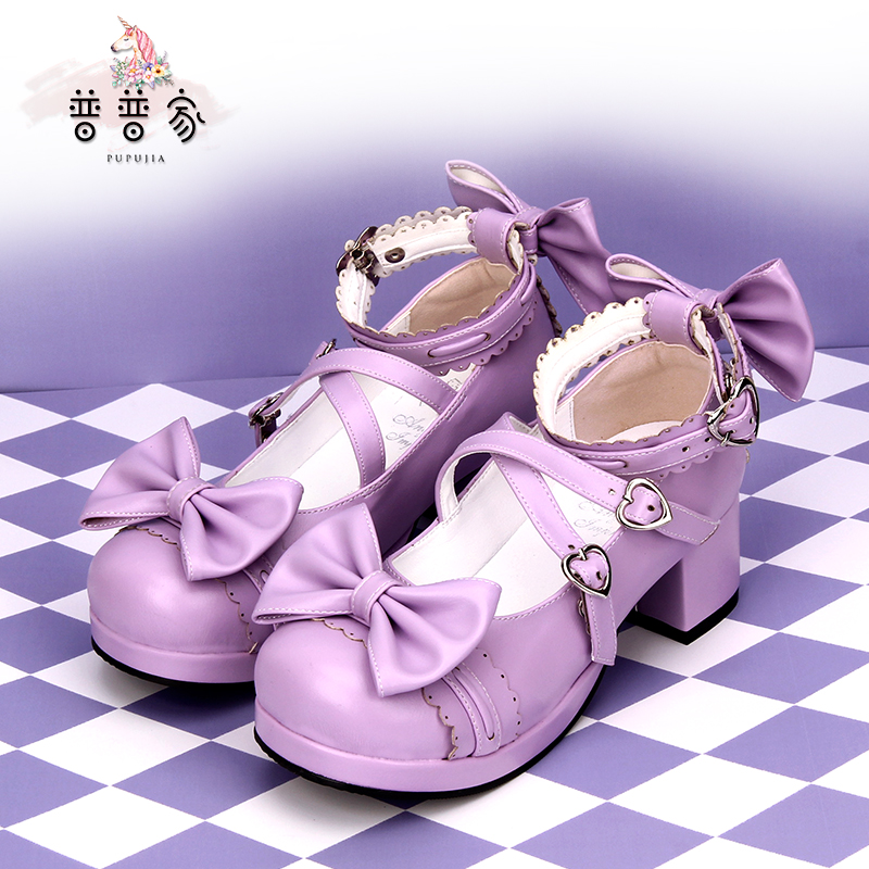 普普家lolita花边洛丽塔小皮鞋