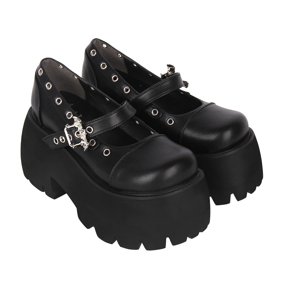 普普家 2024早秋新品Lolita鞋大头厚底松糕朋克女王鞋C078