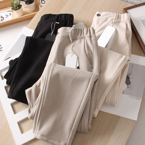 高腰直筒休闲裤2022冬显瘦长裤