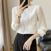 内搭木耳边雪纺衬衫 春秋2025新款 女装 外穿时尚 法式 小衫 气质蕾丝衫