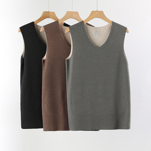 2025新品 保暖背心绒感蓄热无痕内衣秋冬 can丝貂绒男士