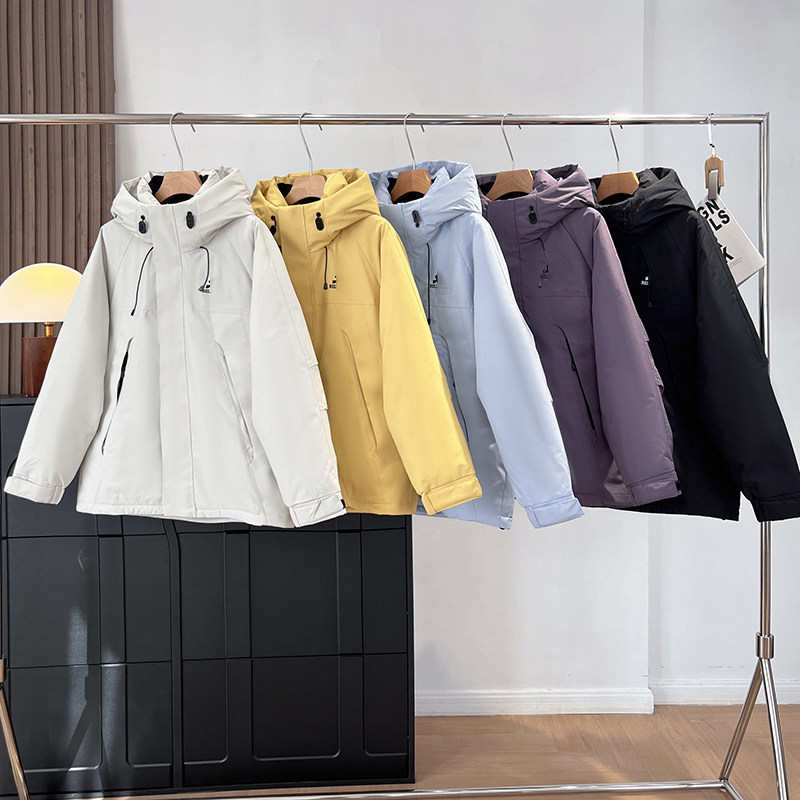 防风防水连帽冲锋羽绒服保暖外套