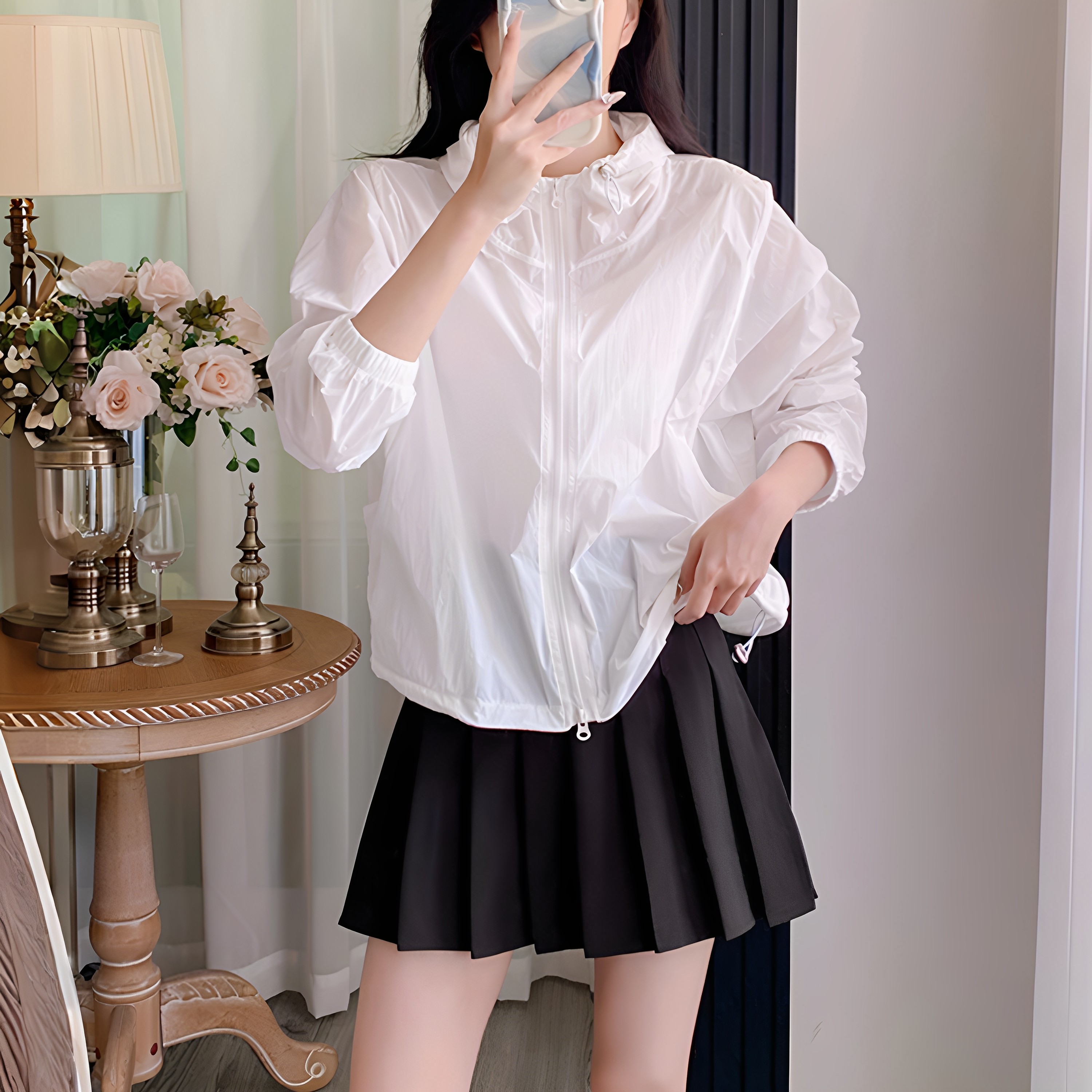 2025夏季防晒服皮肤衣连帽短外套图片