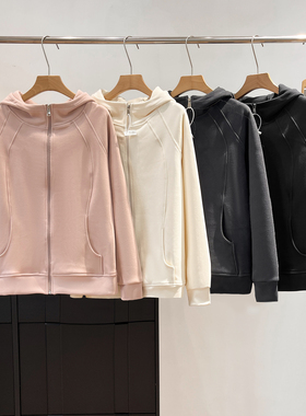 LU系连帽三防卫衣 减龄百搭宽松大板型户外休闲运动连帽卫衣外套