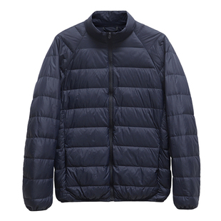 轻暖系列！蓬松保暖！秋冬季男士休闲百搭薄款立领羽绒服夹克外套