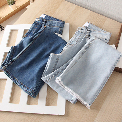 有大码偏薄休闲修身微喇牛仔裤女