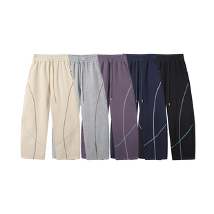 大厂订单！冬女款休闲苏哈线宽松显瘦加绒保暖弯刀裤阔腿卫裤长裤