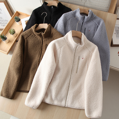 百搭休闲摇粒绒外套开衫女装夹克